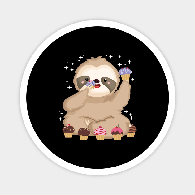 thick sloth with muffins Magnet by HBfunshirts